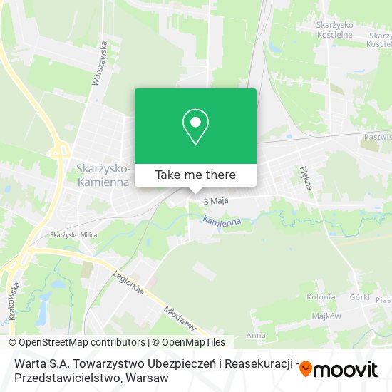 Warta S.A. Towarzystwo Ubezpieczeń i Reasekuracji - Przedstawicielstwo map