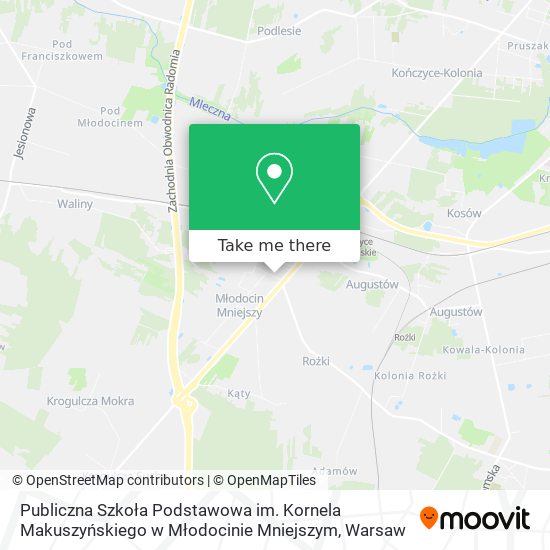 Publiczna Szkoła Podstawowa im. Kornela Makuszyńskiego w Młodocinie Mniejszym map