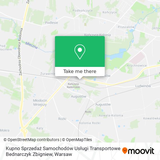 Kupno Sprzedaż Samochodów Usługi Transportowe Bednarczyk Zbigniew map