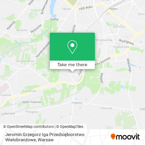 Jeromin Grzegorz Iga Przedsiębiorstwo Wielobranżowe map