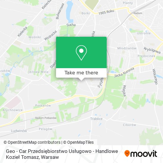 Geo - Car Przedsiębiorstwo Usługowo - Handlowe Kozieł Tomasz map