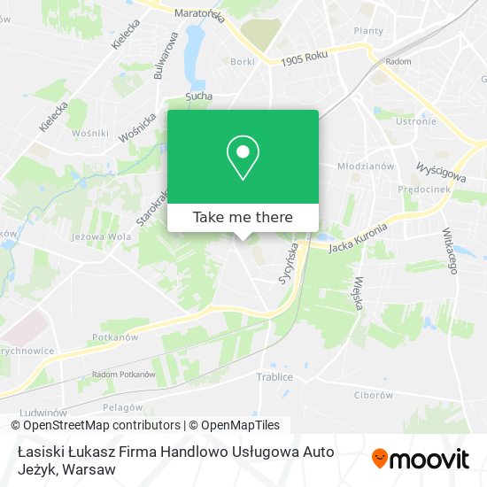 Łasiski Łukasz Firma Handlowo Usługowa Auto Jeżyk map