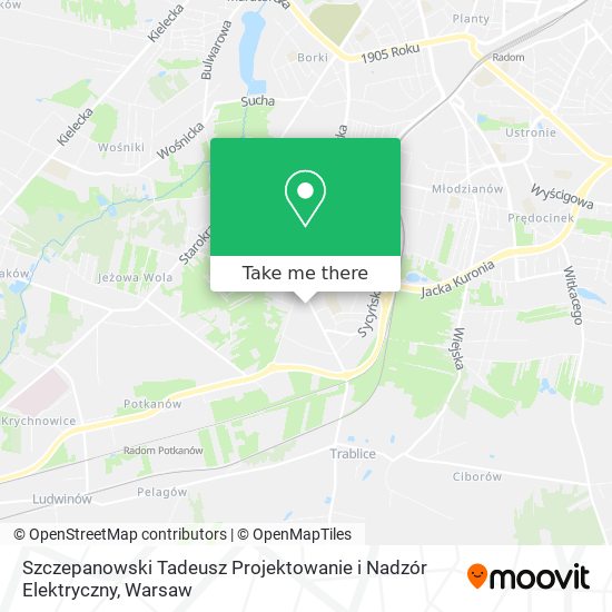 Szczepanowski Tadeusz Projektowanie i Nadzór Elektryczny map