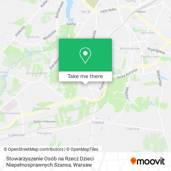 Stowarzyszenie Osób na Rzecz Dzieci Niepełnosprawnych Szansa map