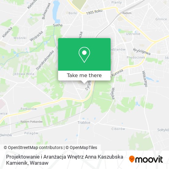 Projektowanie i Aranżacja Wnętrz Anna Kaszubska Kamienik map