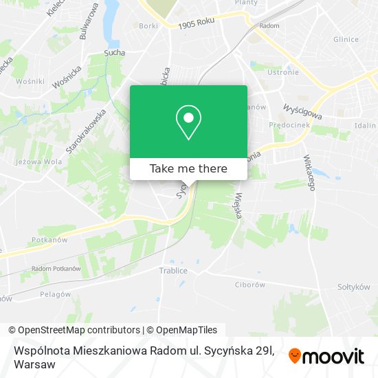 Карта Wspólnota Mieszkaniowa Radom ul. Sycyńska 29l