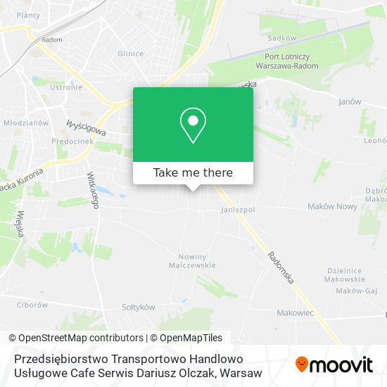 Przedsiębiorstwo Transportowo Handlowo Usługowe Cafe Serwis Dariusz Olczak map