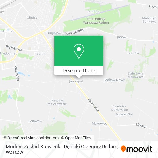 Modgar Zakład Krawiecki. Dębicki Grzegorz Radom map