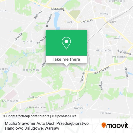 Mucha Sławomir Auto Duch Przedsiębiorstwo Handlowo Usługowe map
