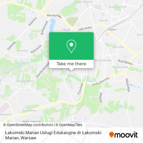 Łakomski Marian Usługi Edukacyjne dr Łakomski Marian map