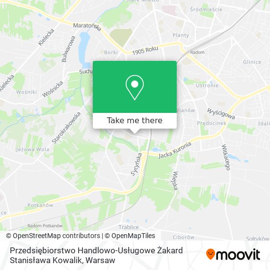 Przedsiębiorstwo Handlowo-Usługowe Żakard Stanisława Kowalik map