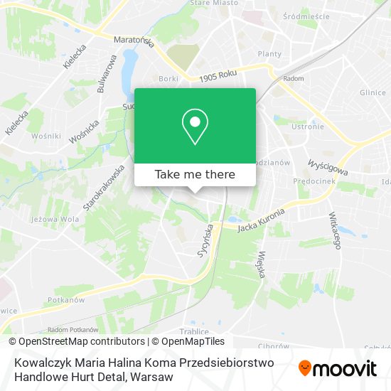 Kowalczyk Maria Halina Koma Przedsiebiorstwo Handlowe Hurt Detal map