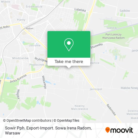 Sowir Pph. Export-Import. Sowa Irena Radom map