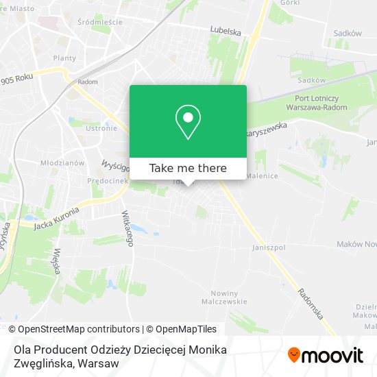 Ola Producent Odzieży Dziecięcej Monika Zwęglińska map