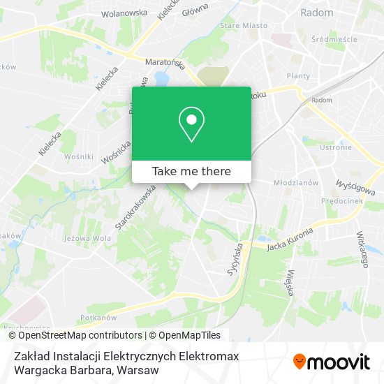 Zakład Instalacji Elektrycznych Elektromax Wargacka Barbara map