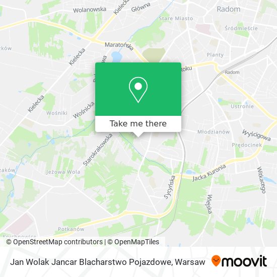 Jan Wolak Jancar Blacharstwo Pojazdowe map