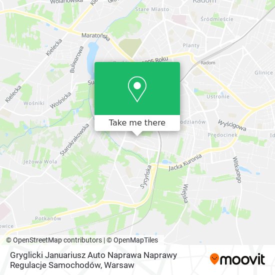 Gryglicki Januariusz Auto Naprawa Naprawy Regulacje Samochodów map