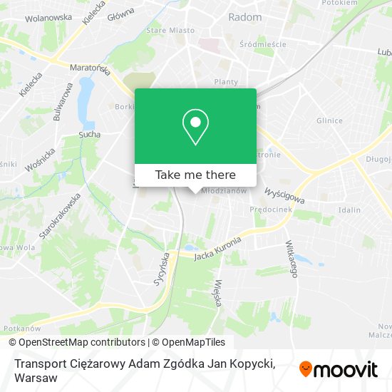 Transport Ciężarowy Adam Zgódka Jan Kopycki map