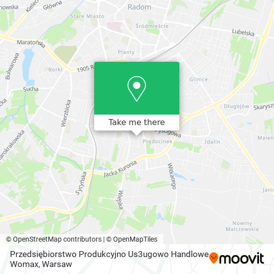 Przedsiębiorstwo Produkcyjno Us3ugowo Handlowe Womax map