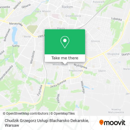 Chudzik Grzegorz Usługi Blacharsko Dekarskie map