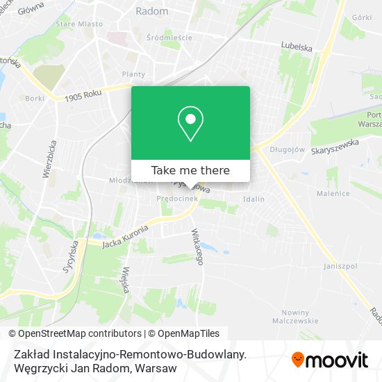 Zakład Instalacyjno-Remontowo-Budowlany. Węgrzycki Jan Radom map