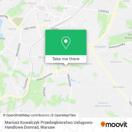 Mariusz Kowalczyk Przedsiębiorstwo Usługowo-Handlowe Domrad map