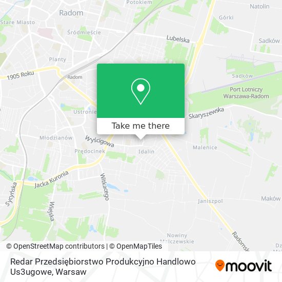 Redar Przedsiębiorstwo Produkcyjno Handlowo Us3ugowe map