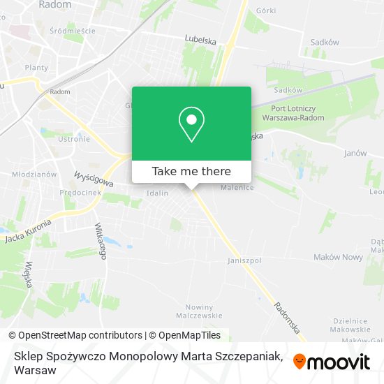 Карта Sklep Spożywczo Monopolowy Marta Szczepaniak