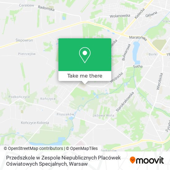 Przedszkole w Zespole Niepublicznych Placówek Oświatowych Specjalnych map