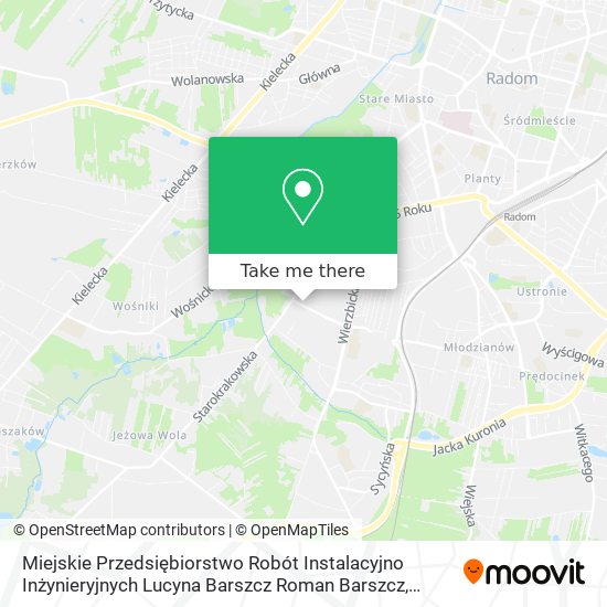 Miejskie Przedsiębiorstwo Robót Instalacyjno Inżynieryjnych Lucyna Barszcz Roman Barszcz map