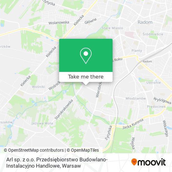 Arl sp. z o.o. Przedsiębiorstwo Budowlano-Instalacyjno Handlowe map