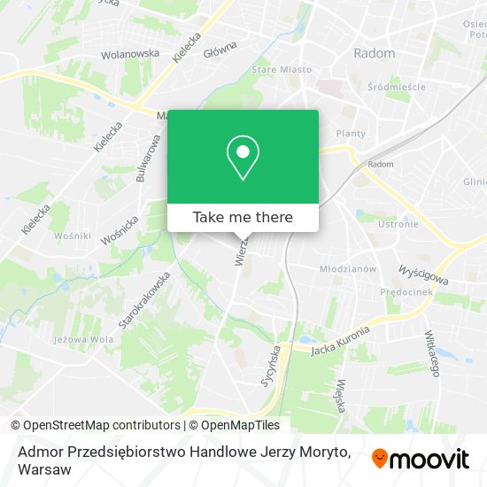 Admor Przedsiębiorstwo Handlowe Jerzy Moryto map