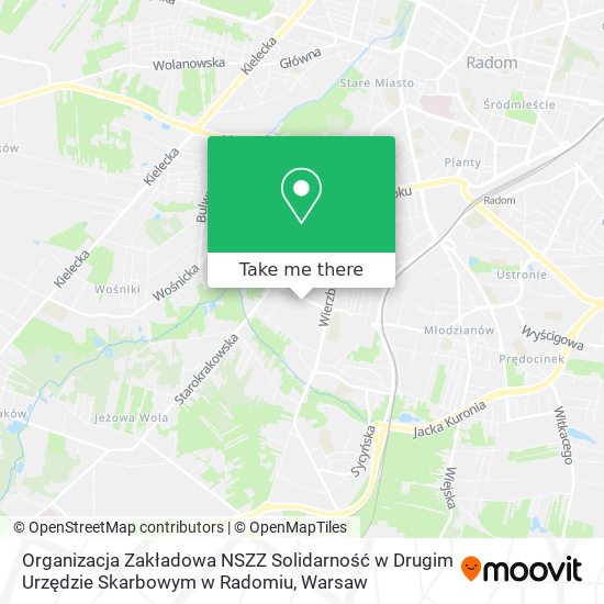 Organizacja Zakładowa NSZZ Solidarność w Drugim Urzędzie Skarbowym w Radomiu map