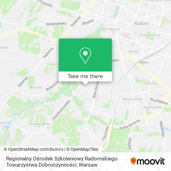 Regionalny Ośrodek Szkoleniowy Radomskiego Towarzystwa Dobroczynności map