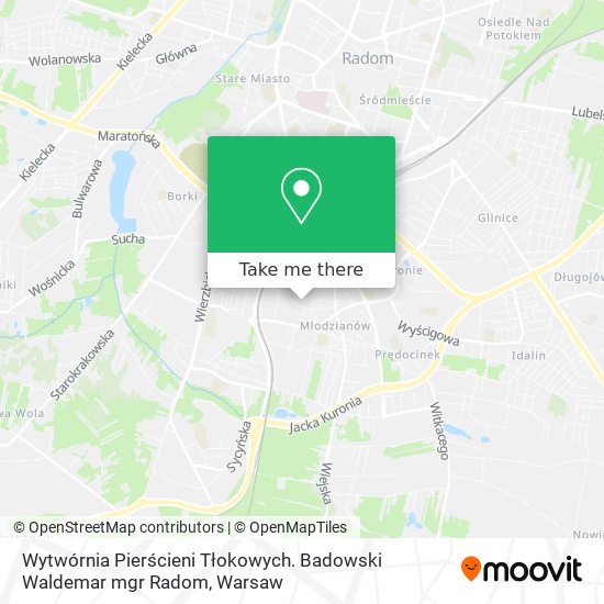 Wytwórnia Pierścieni Tłokowych. Badowski Waldemar mgr Radom map