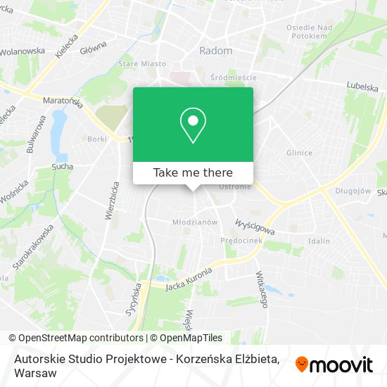 Autorskie Studio Projektowe - Korzeńska Elżbieta map