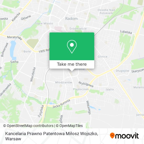 Kancelaria Prawno Patentowa Miłosz Wojszko map