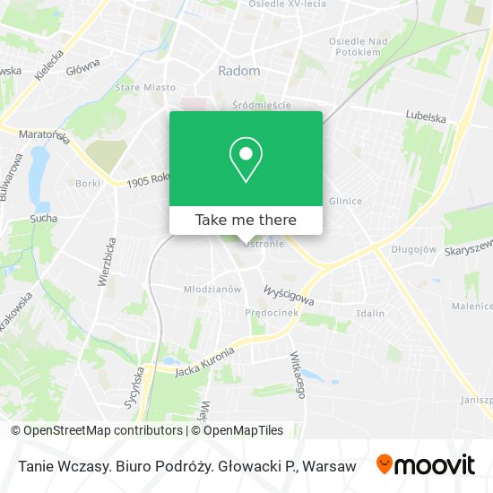 Tanie Wczasy. Biuro Podróży. Głowacki P. map