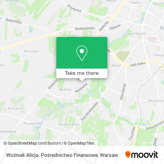 Wożniak Alicja. Pośrednictwo Finansowe map