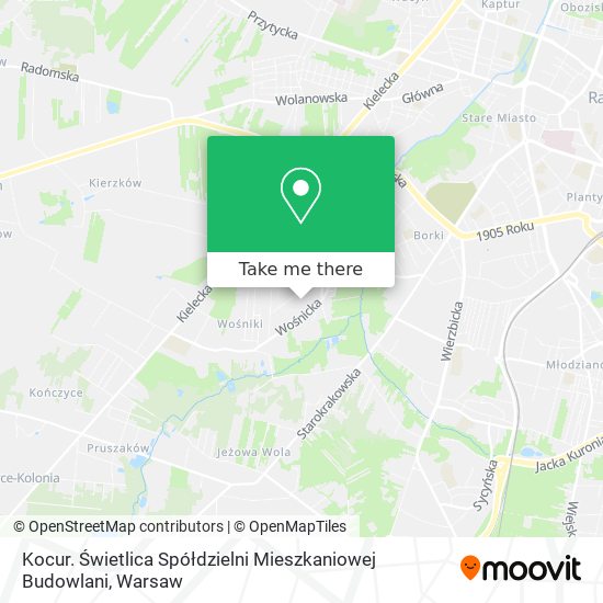 Kocur. Świetlica Spółdzielni Mieszkaniowej Budowlani map