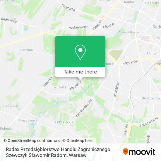 Radex Przedsiębiorstwo Handlu Zagranicznego. Szewczyk Sławomir Radom map