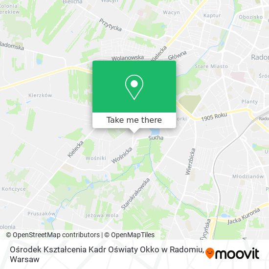 Ośrodek Kształcenia Kadr Oświaty Okko w Radomiu map