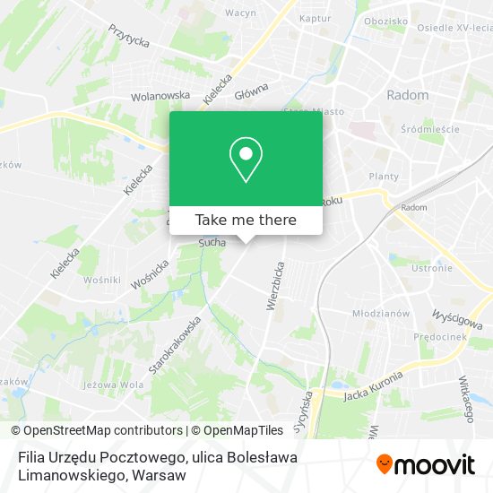 Filia Urzędu Pocztowego, ulica Bolesława Limanowskiego map