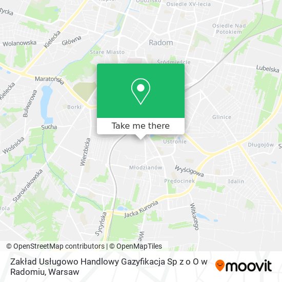 Zakład Usługowo Handlowy Gazyfikacja Sp z o O w Radomiu map