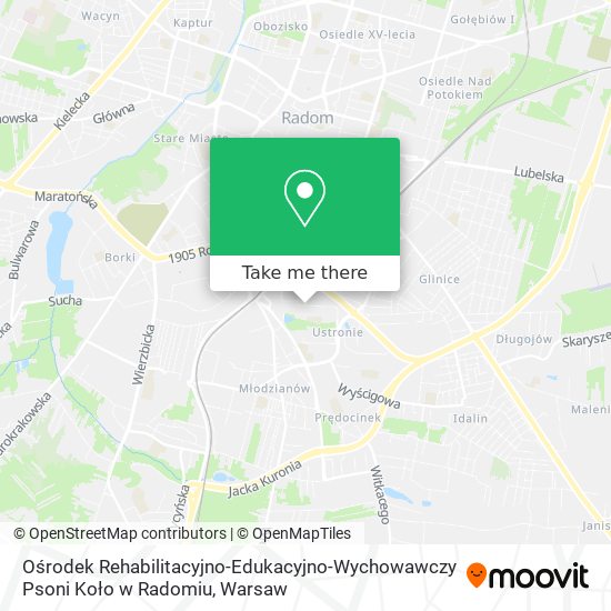 Ośrodek Rehabilitacyjno-Edukacyjno-Wychowawczy Psoni Koło w Radomiu map