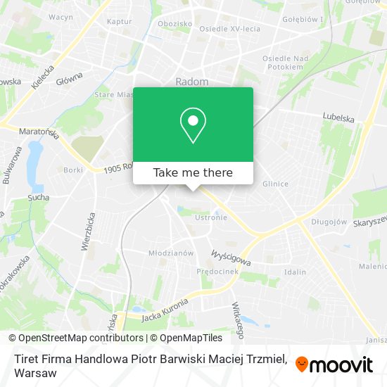 Tiret Firma Handlowa Piotr Barwiski Maciej Trzmiel map