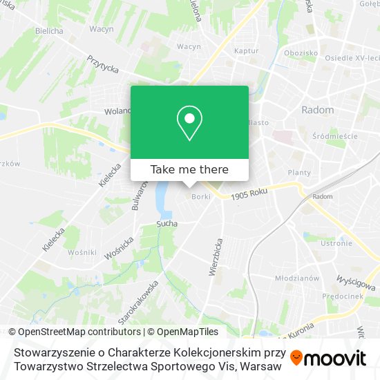 Карта Stowarzyszenie o Charakterze Kolekcjonerskim przy Towarzystwo Strzelectwa Sportowego Vis