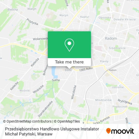 Przedsiębiorstwo Handlowo Usługowe Instalator Michał Patyński map