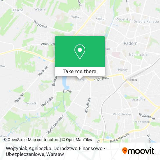 Wojtyniak Agnieszka. Doradztwo Finansowo - Ubezpieczeniowe map