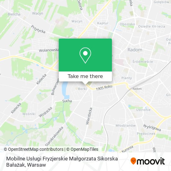 Mobilne Usługi Fryzjerskie Małgorzata Sikorska Bałażak map